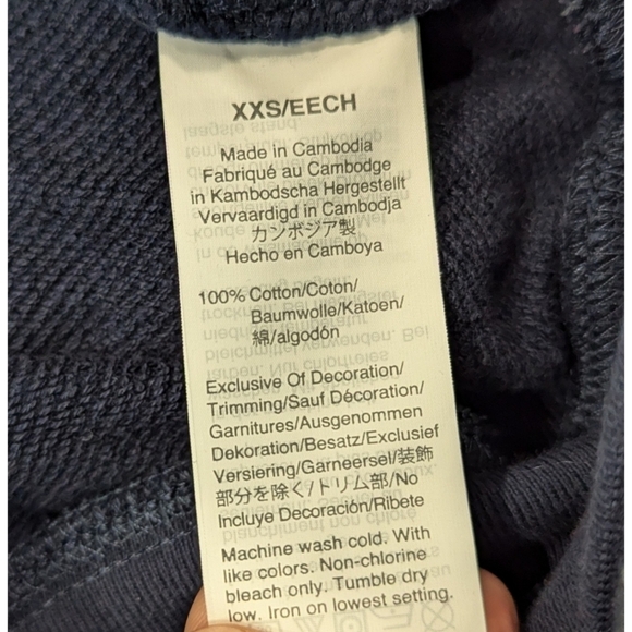 J. Crew Navy Le Ski? Oui Oui Terry Embroidered Crewneck Sweatshirt XXS - Picture 6 of 8